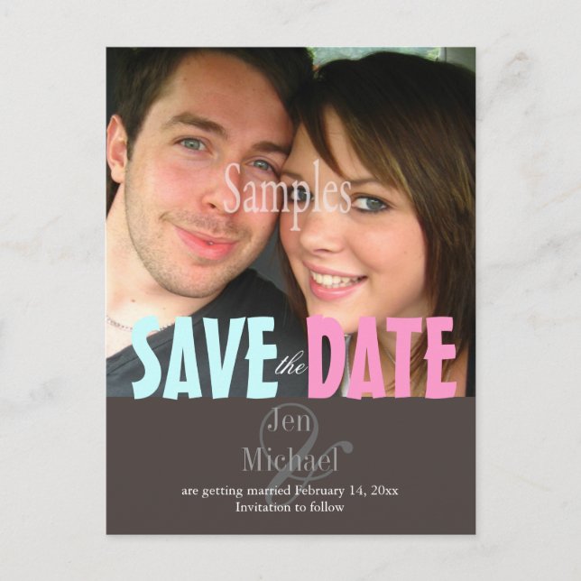 Plain, Save the Date Photo postcards, Announcement Postcard (Front)