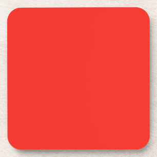 Plain Scarlet Red cork back Beverage Coaster