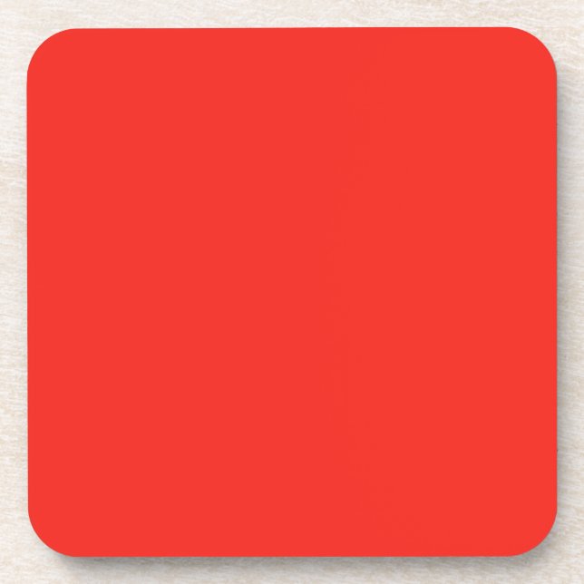Plain Scarlet Red cork back Beverage Coaster (Front)
