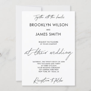 Plain Script Wedding Invitations