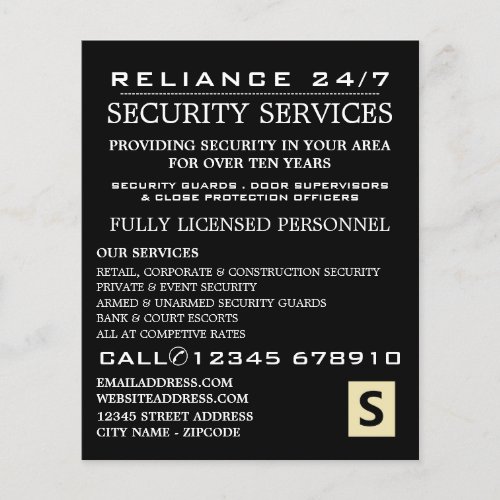 Plain Security Service Personnel Advert Flyer