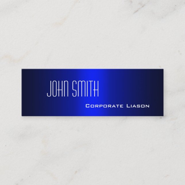 Plain Shades of Blue Slim Modern Business Cards (Front)