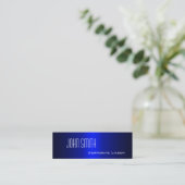 Plain Shades of Blue Slim Modern Business Cards (Standing Front)