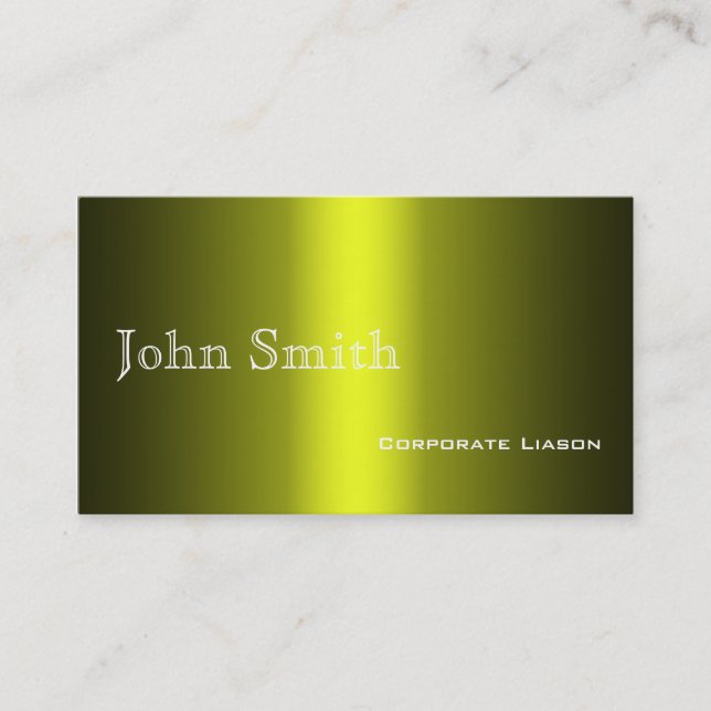 Plain Shades of Gold Professional  Business Cards (Front)