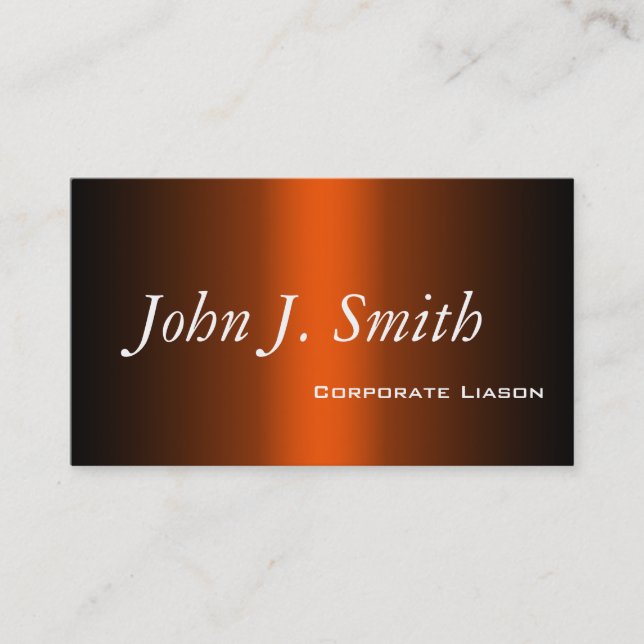 Plain Shades of Orange Professional Business Cards (Front)