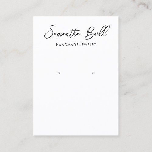  Plain Signature Script White Earring Jewelry Busi Business Card