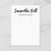  Plain Signature Script White Earring Jewelry Business Card (Front)