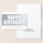 [ Thumbnail: Plain Silver Foil "Happy Birthday!" Card ]