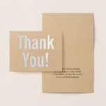 [ Thumbnail: Plain Silver Foil "Thank You!" Card ]