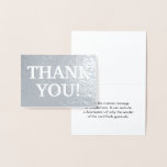 [ Thumbnail: Plain Silver Foil "Thank You!" Card ]