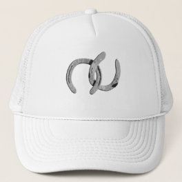 Plain Silver Horse Shoes Trucker Hat