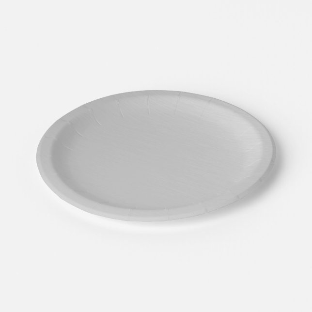 Plain Silver Paper Plates (Angled)