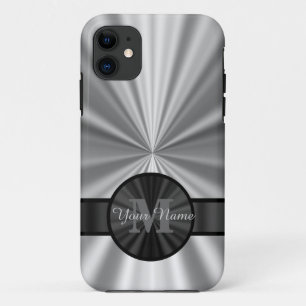 Plain silver personalized monogram iPhone 11 case