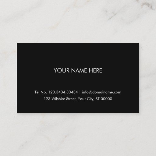 Customizable Plain Simple Black Business Card