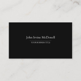 Plain & Simple Black Business Card