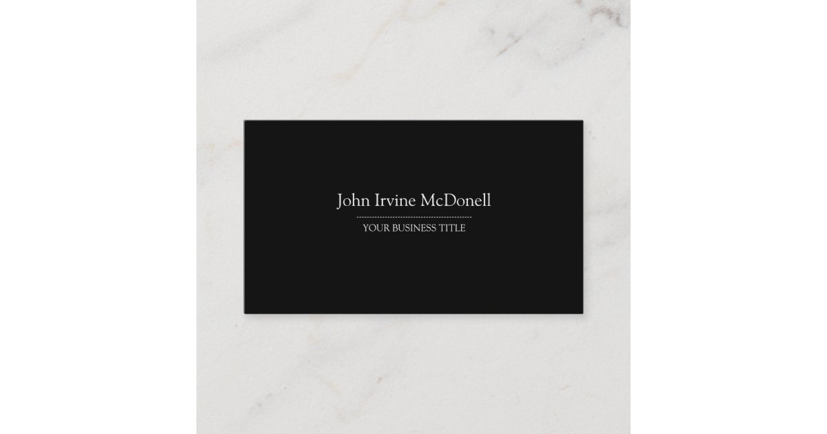 Plain & Simple Black Business Card