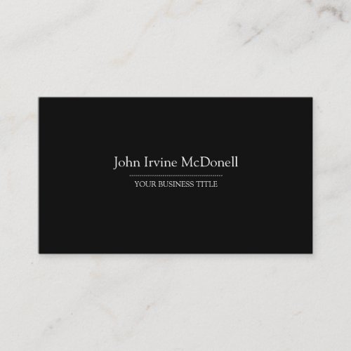 Plain &amp; Simple Black Business Card