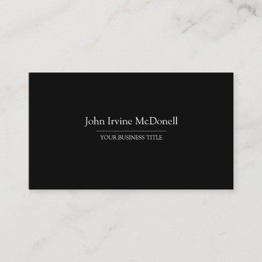 Customizable Plain &amp; Simple Black Business Card