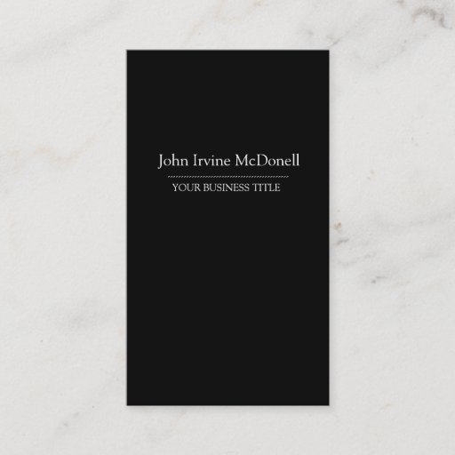 Customizable Plain &amp; Simple Black Vertical Business Card
