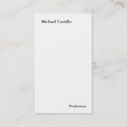 Plain Simple Black White Minimalist Modern Pro Business Card