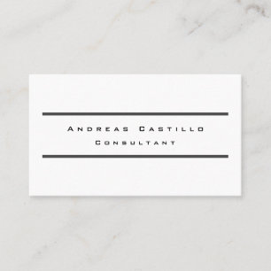 Plain Simple Black White Minimalist Professional Business Card