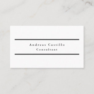 Plain Simple Black White Minimalist Professional Business Card
