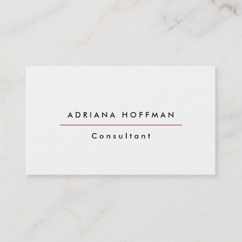 Plain Simple Black White Professional Minimalist Business Card