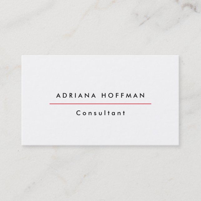 Plain Simple Black White Professional Minimalist Business Card (Front)