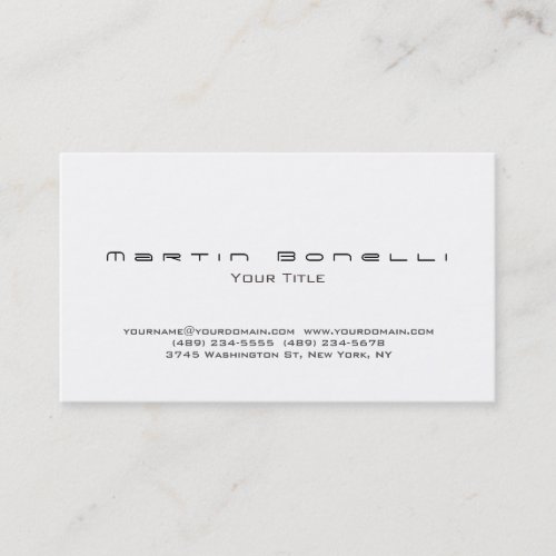 Plain Simple Black  White Trendy Business Card