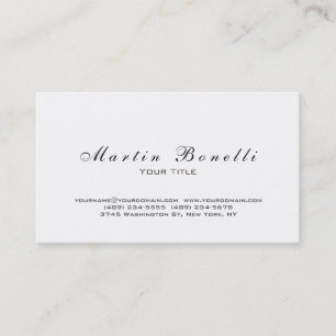 Plain Simple Black & White Trendy Business Card