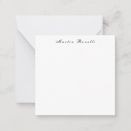 Plain Simple Black White Trendy Calligraphy Script Note Card