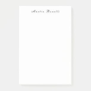 Plain Simple Black White Trendy Calligraphy Script Post-it Notes