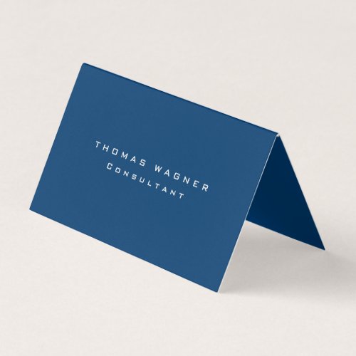 Plain Simple Blue Trendy Minimalist Business Card
