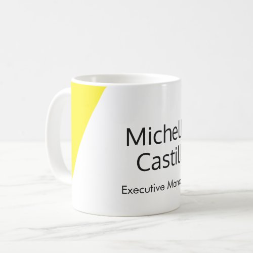 Plain Simple Bright Yellow White Minimalist Coffee Mug