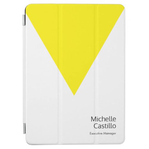 Plain Simple Bright Yellow White Minimalist Name iPad Air Cover
