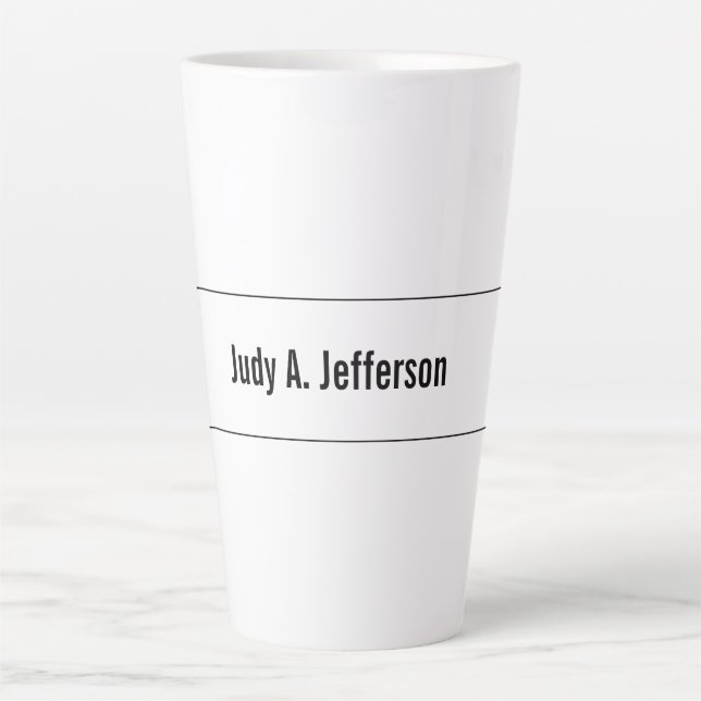 Plain Simple Classical Minimalist Latte Mug (Front)