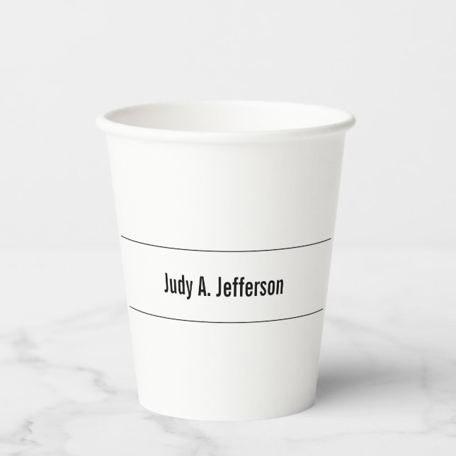 Plain Simple Classical Minimalist Paper Cups (Front)