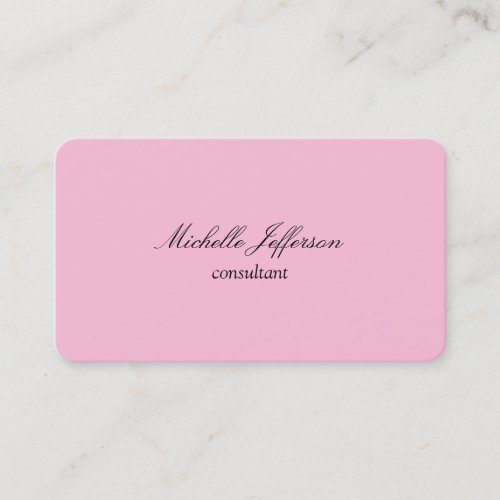 Plain Simple Classical Pink Business Card