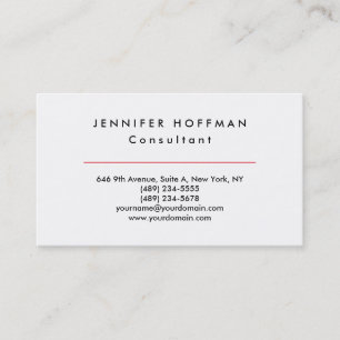 Plain Simple Clean Black White Professional Business Card
