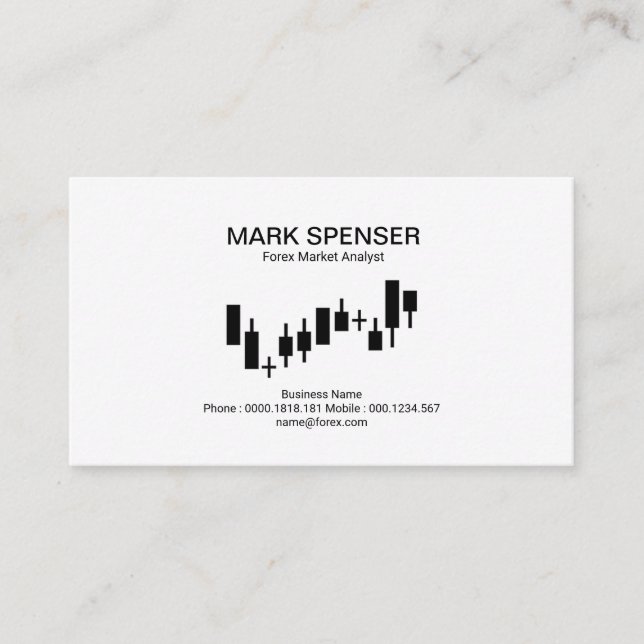 Plain Simple Clean Stock Exchange Graph Forex Business Card (Front)