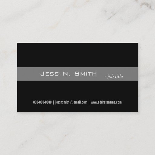 Customizable Plain,simple,elegant black business card.