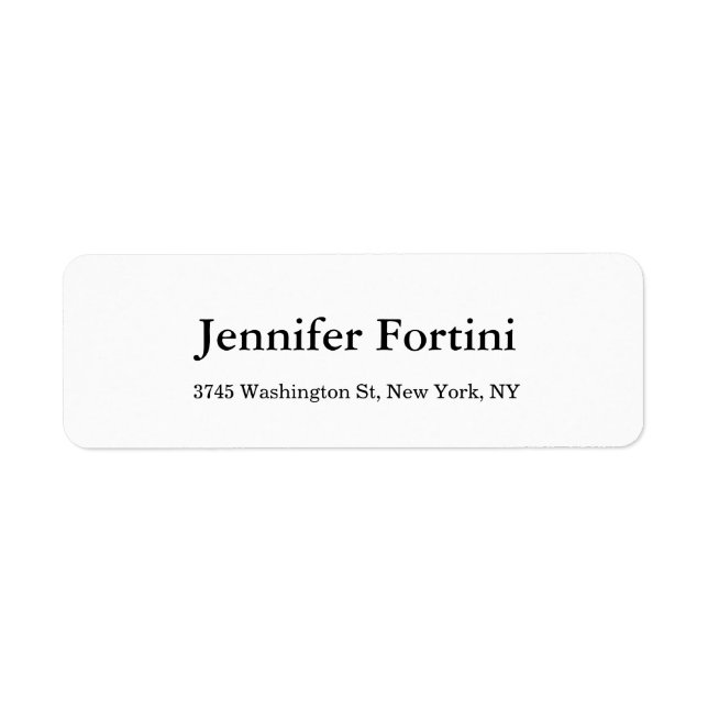 Plain Simple Elegant Black & White Label (Front)