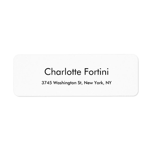 Plain Simple Elegant Black & White Minimalist  Label (Front)