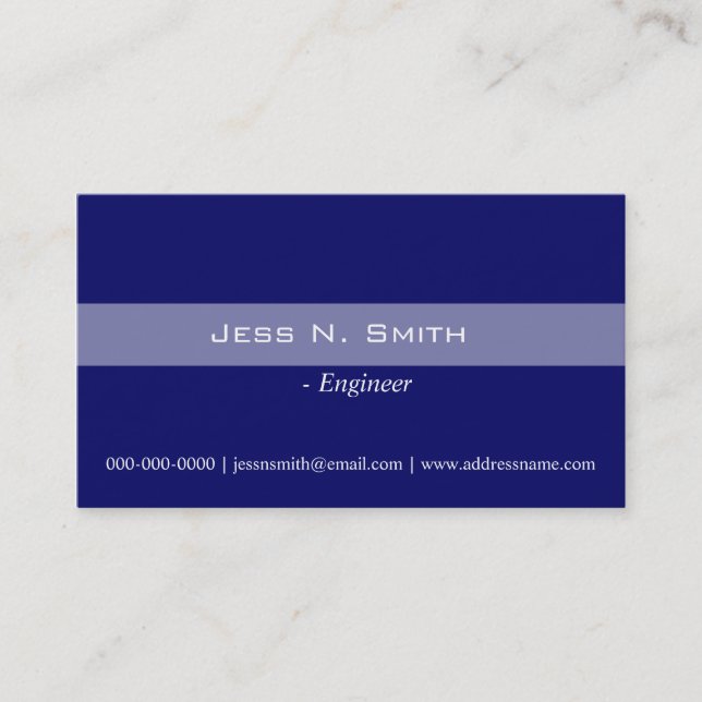 Plain,simple,elegant blue business card. card (Front)