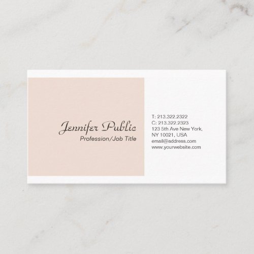 Plain Simple Elegant Colors Modern Professional Business Card