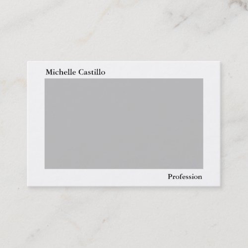 Plain Simple Elegant Grey White Minimalist Modern Business Card