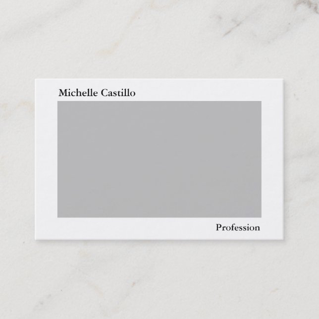 Plain Simple Elegant Grey White Minimalist Modern Business Card (Front)