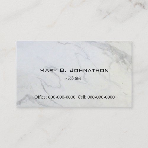 Plain,simple,elegant marble  business card.