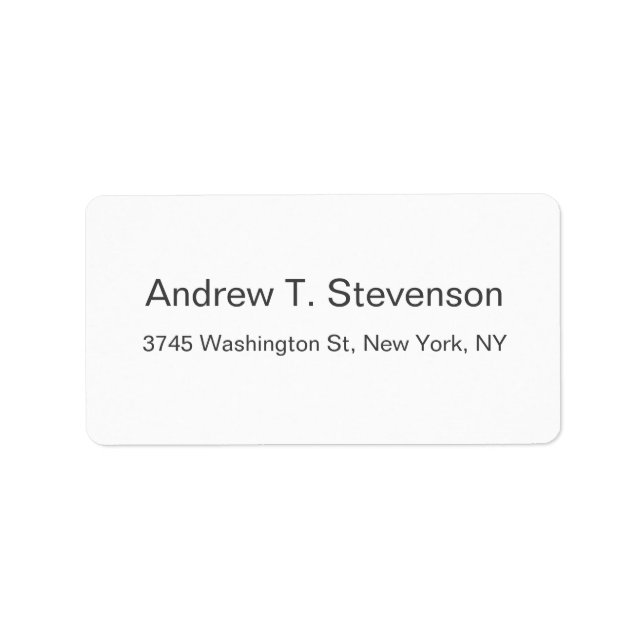 Plain Simple Elegant Modern Minimalist  Label (Front)