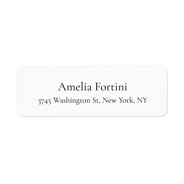 Plain Simple Elegant Modern Minimalist Label (Front)